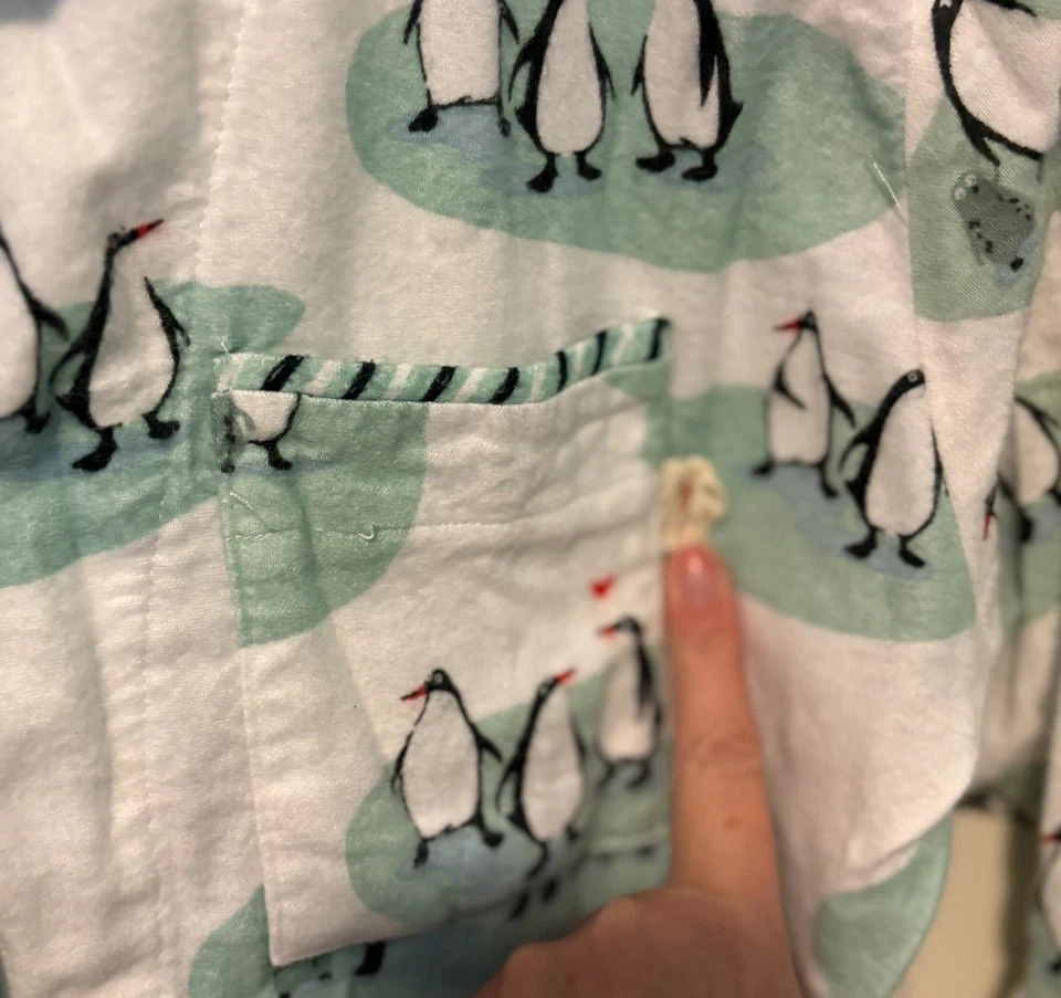 MUNKI MUNKI 法兰绒睡衣 2 件套企鹅中号女式睡衣竹子 — 第 2/4 张图片