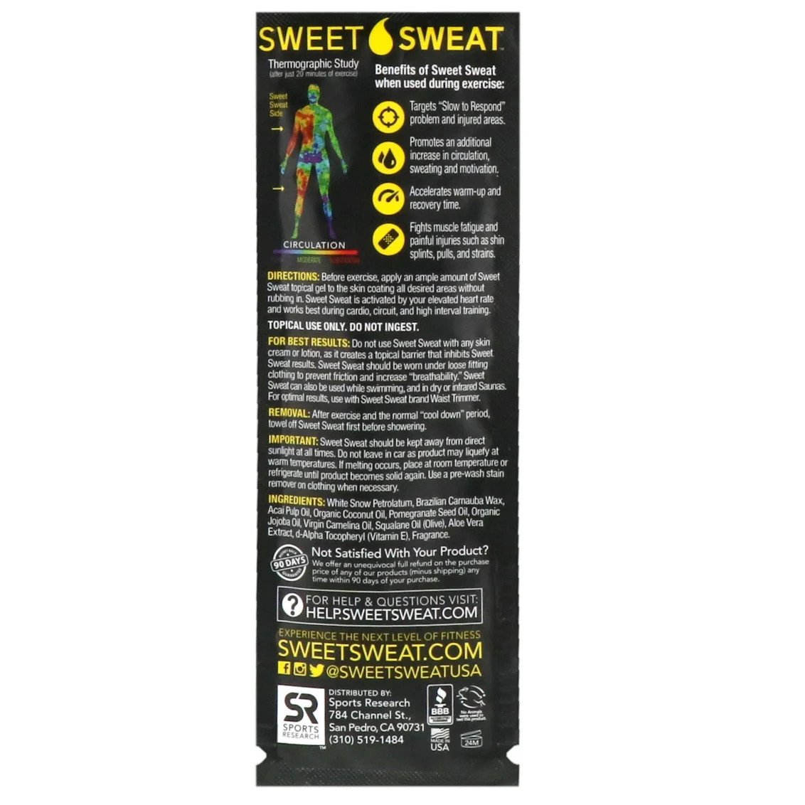 Sweet Sweat&reg;, Waist Trimmer, Medium, Black & Yellow, 1 Belt