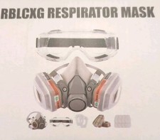 RBLCXG Respirator Reusable Half Face Cover Gas Mask with Safety Glasses New