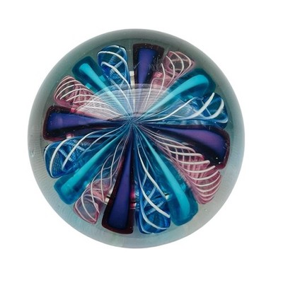 Vintage Murano AveM Art Glass Signed Ribbon Paperweight