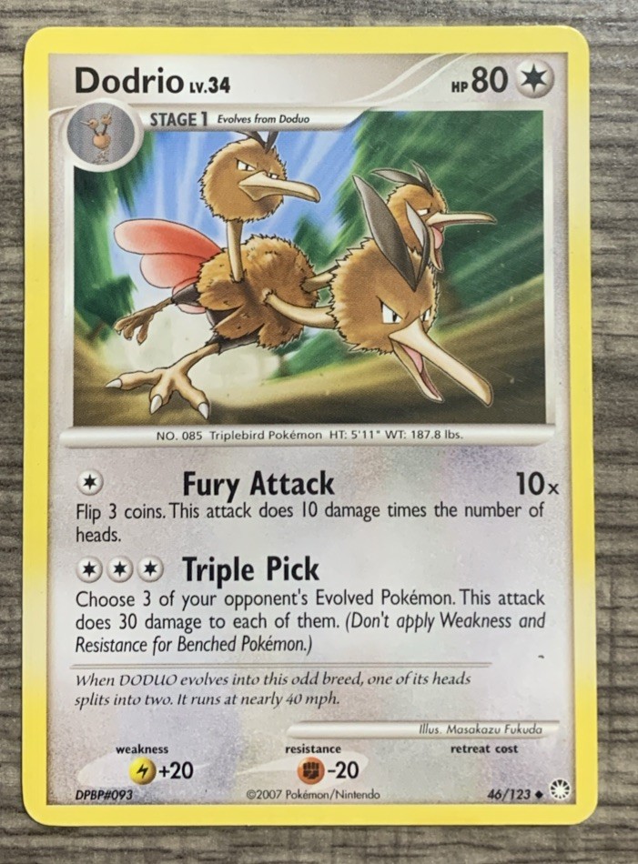 2007 Pokemon TCG - Mysterious Treasures Regular Dodrio 46/123 LP