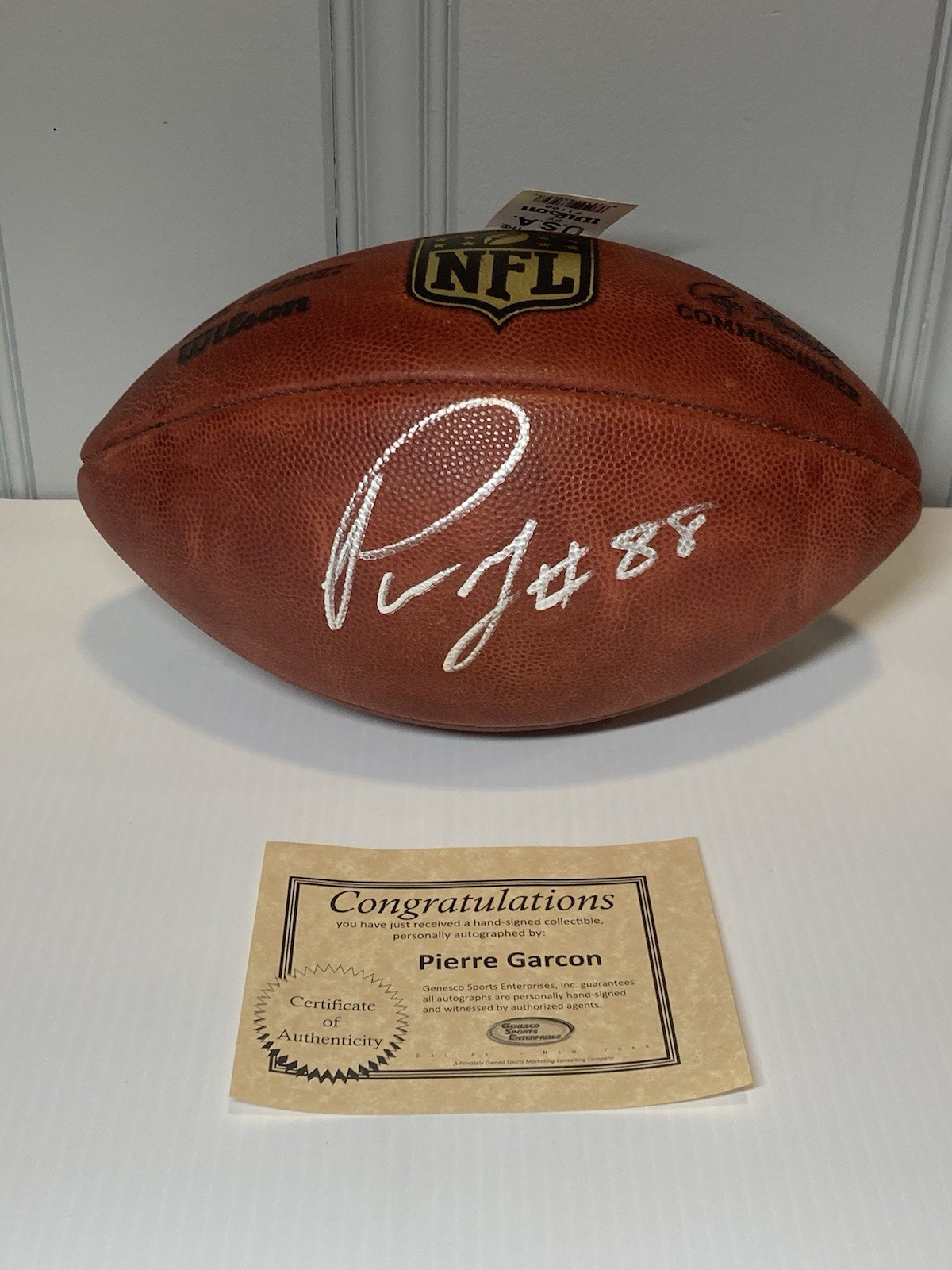 Pierre Garcon Signed Official Duke NFL Football Colts Redskins 49ers COA