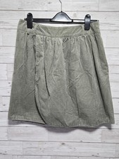 Toast Women's Corduroy Wrap Lined Skirt Size 12 Khaki Green 100% Cotton VGC