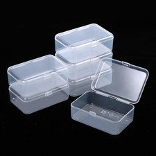 6 Packs Small Plastic Storage Containers, Clear Rectangle Bead Organizer Case wi