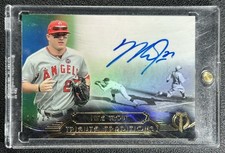 MIKE TROUT 2014 TOPPS TRIBUTE #TT-MT TRADITIONS AUTO GREEN 06/25 ANGELS