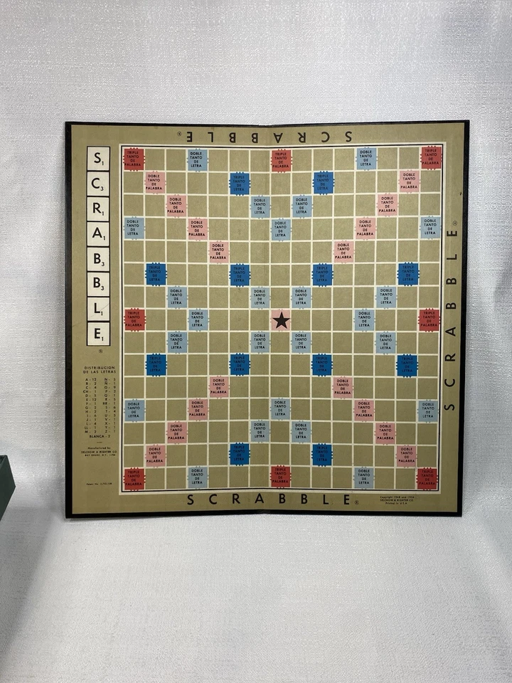 Vintage Scrabble Foreign Edition Spanish 1960s Board Word Game EUC - Image 4 of 4