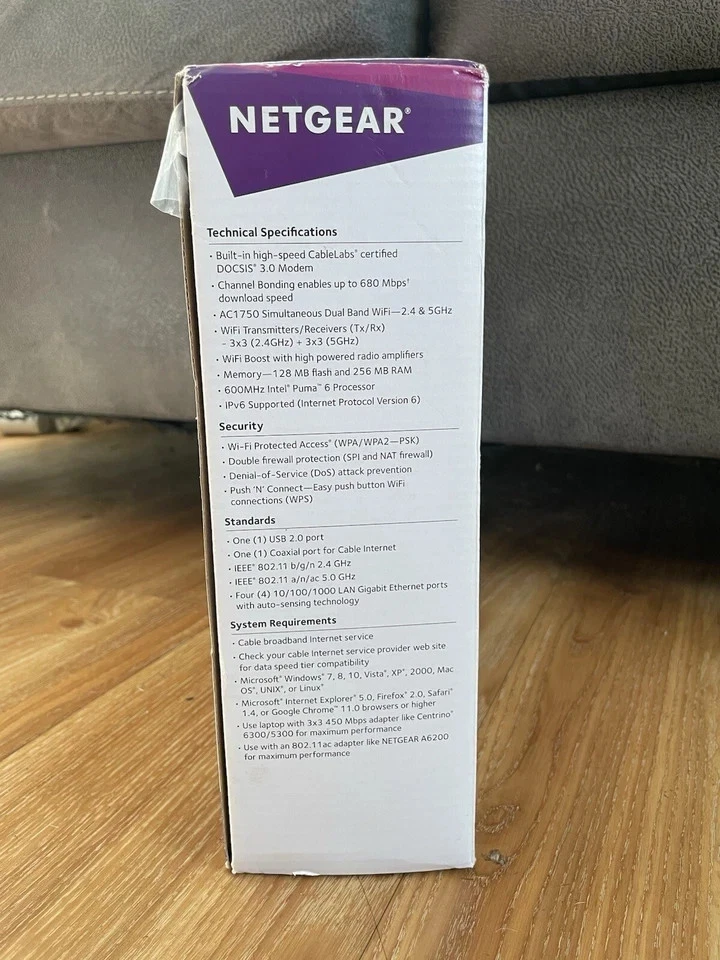 Netgear C6300 AC1750 WiFi Dual Band Cable Modem Gigabit Router Xfinity Spectrum - Image 3 of 4