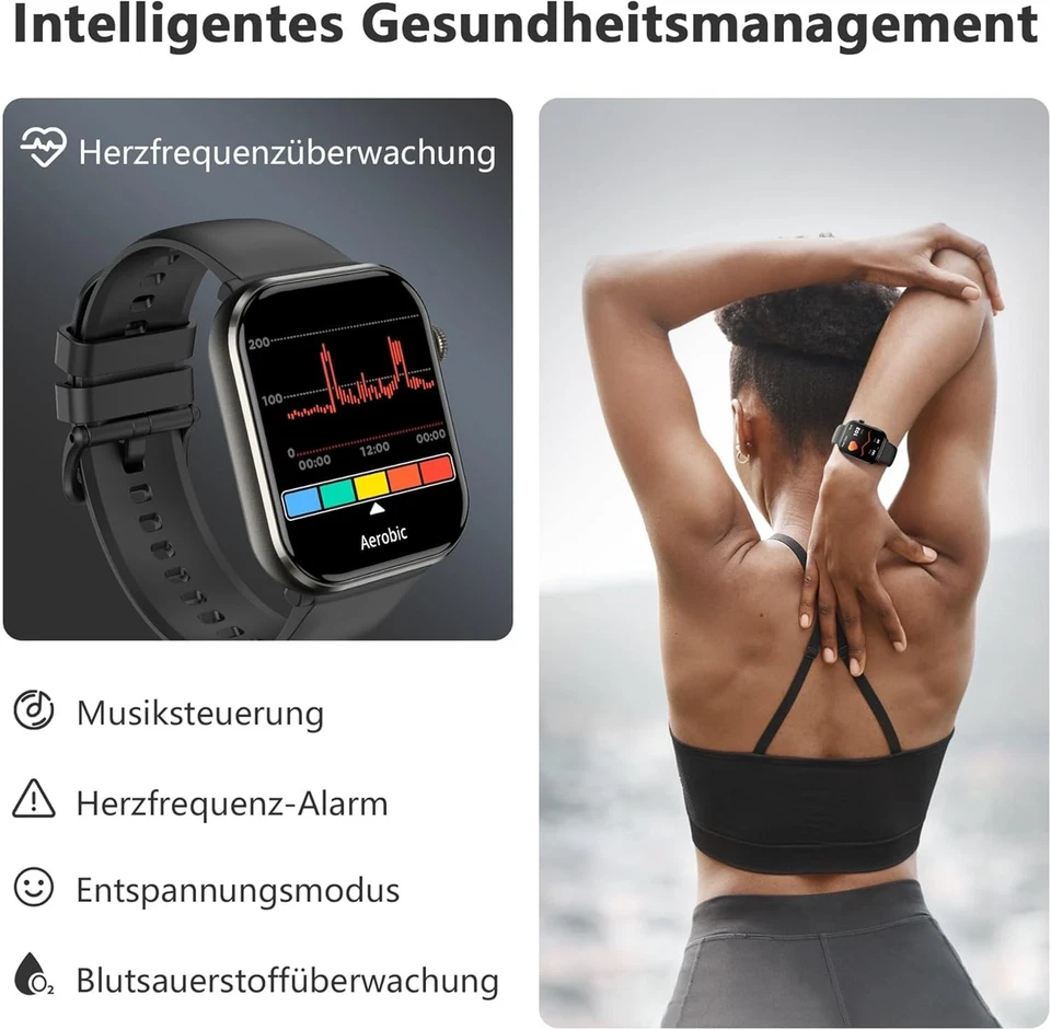 800mAh Blackview Smartwatch Herren Damen, AMOLED-Bildschirm immer an Fitnessuhr - Bild 4 von 4
