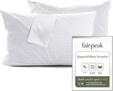 4 Packs Queen Size Pillow Protector With Zipper, Soft Breathable.