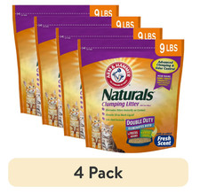  4 pack ARM  HAMMER Naturals Clumping Cat Litter With Corn Fibers, Odor Contr