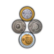 MOLDOVA. 2018, 10 Lei - Moldavian Bull's Head, State Coat of Arms, 4 Coin Set 02