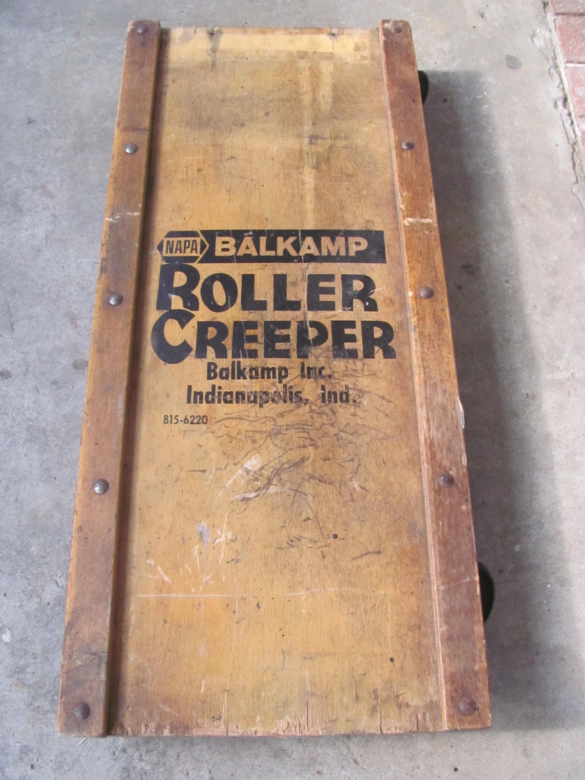 Vintage NAPA Balkamp Roller Creeper Indianapolis Ind. Original Steel