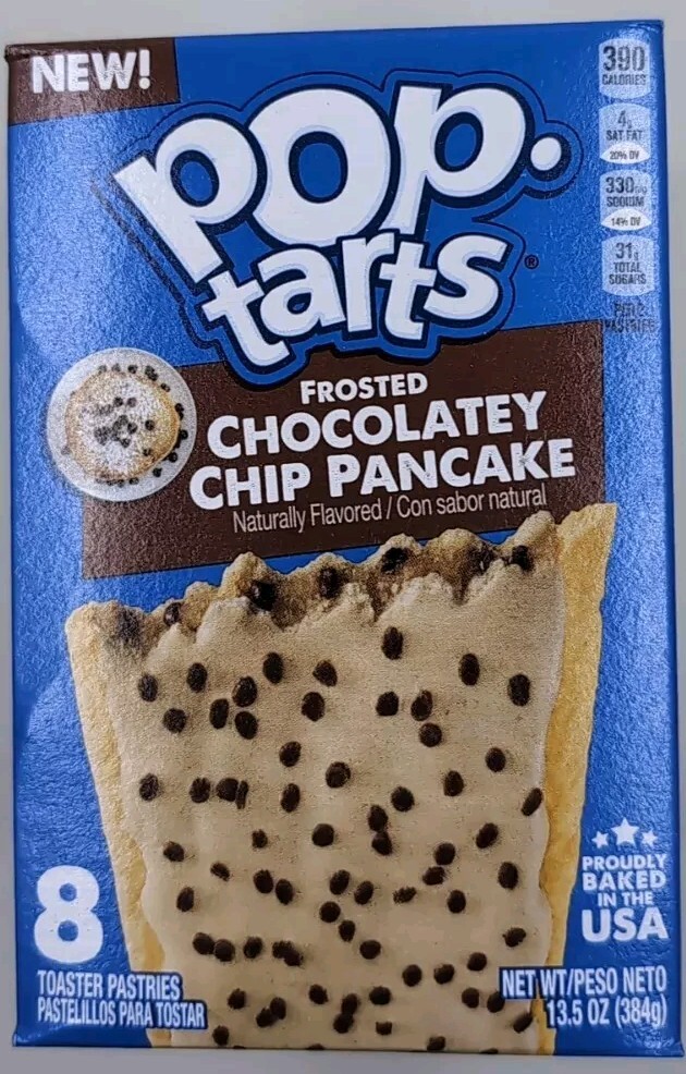 POP TARTS TOASTER PASTRIES FROSTED CHOCOLATEY CHIP PANCAKE FLVOR 8 