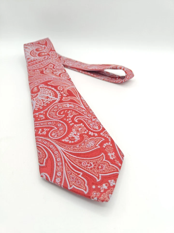 🇺🇲 New John W Nordstrom Mens Red Paisley Silk Tie Made In USA 58x3.25 - Image 3 of 4