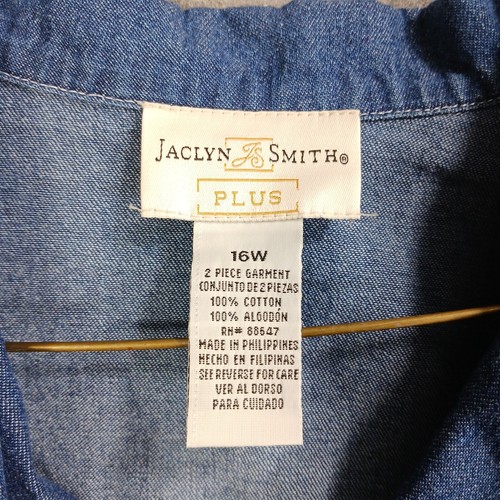 Jaclyn Smith geknöpft Damengröße 16 W blau Denim Baumwolle neu mit Etikett Vintage - Bild 5 von 13