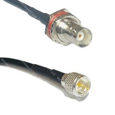 RFC195 BNC FEMALE BIG BULKHEAD to MINI UHF MALE Coax RF Cable USA-Ship Lot