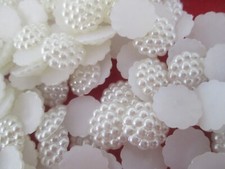 50 Beads 0 1/2in White Half Pearls Round Decor Beads Wax Beads