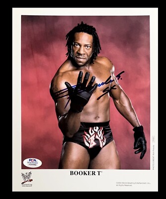 WWE BOOKER T P-823 SIGNED 8X10 AUTOGRAPHED ORIGINAL PROMO PHOTO