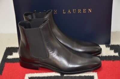 Ralph Lauren Purple Label Made in Italy Barnham Leather Ankle Boots