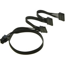 6 Pin PCI-E to 3 SATA HDD Power Supply Cable for Corsair AX1200