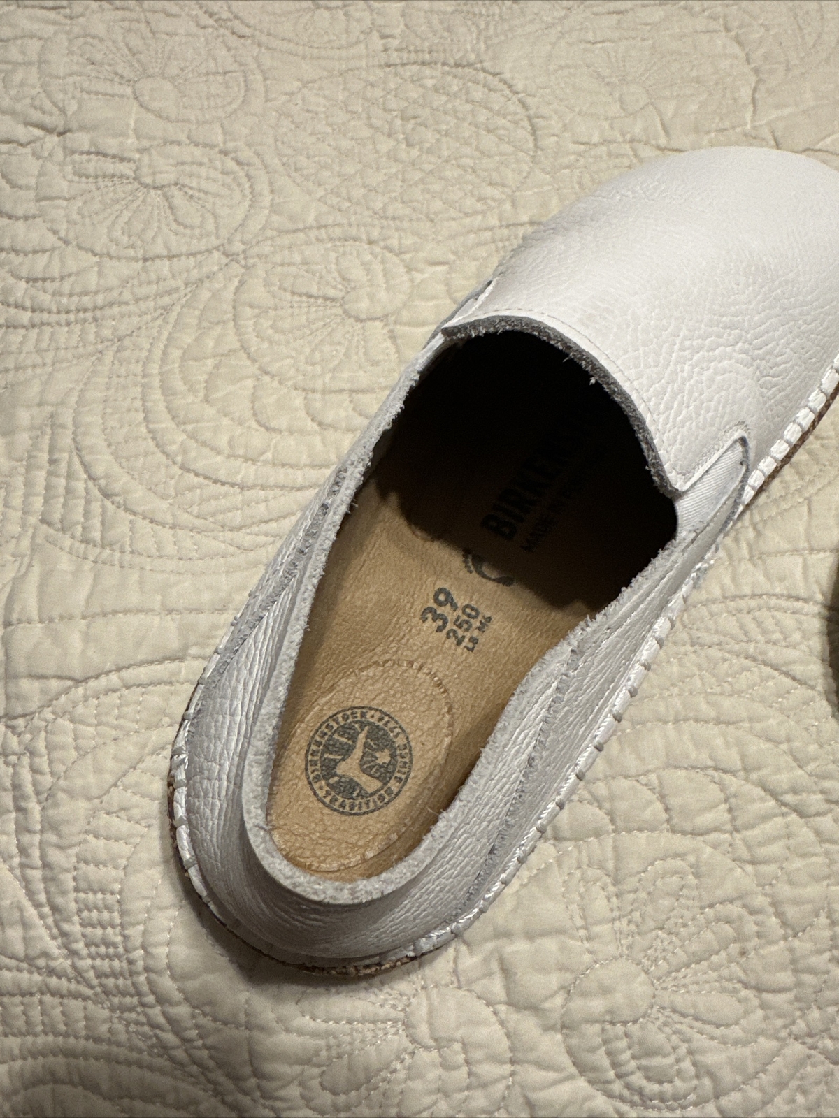 Birkenstock Shoes Women Sz 39 White Callan Leather Slip On Casual