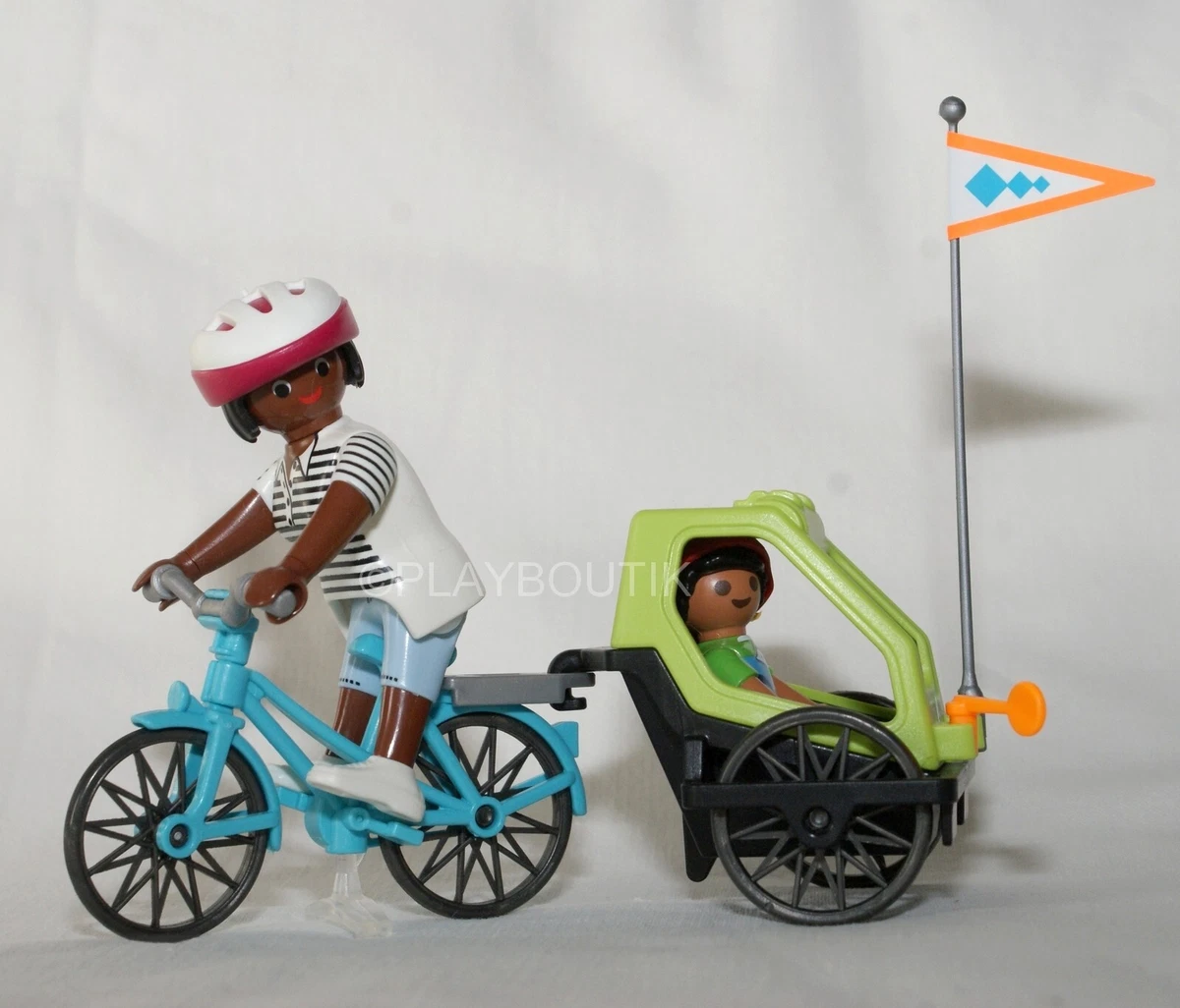 Playmobil Country 71306 Pas Cher, Cycliste Avec Vélo Et Remorque Avant - View #10
