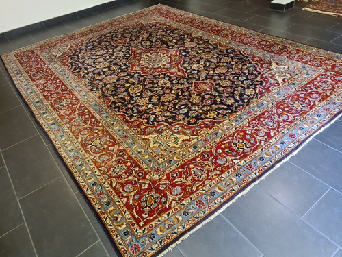 Perserteppich Orientteppich Handgeknüpfter Keshan Teppich 371x279cm - Bild 9 von 22