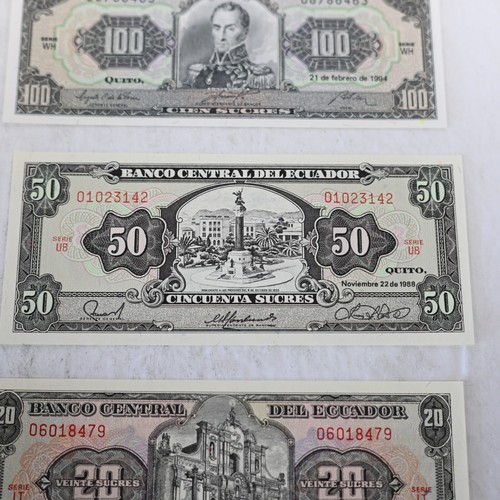 1988 Ecuador 1,5,10,20,50,100 Sucres 6 Piece lot (no324) - Picture 4 of 14