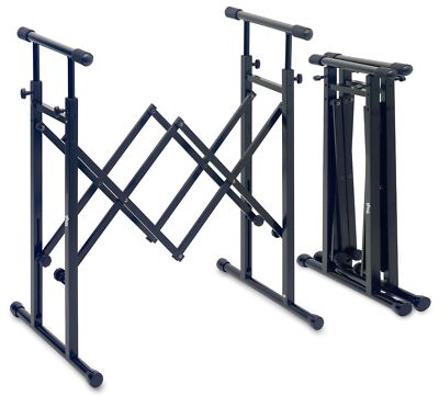 Stagg Model MXS-A3 Adjustable Accordion Style Mixer or Keyboard Stand - Black