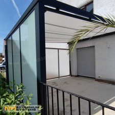 Unterglasmarkise Terrassenüberdachung Beschattung Glasmarkise 2,5 m x 1,5 m