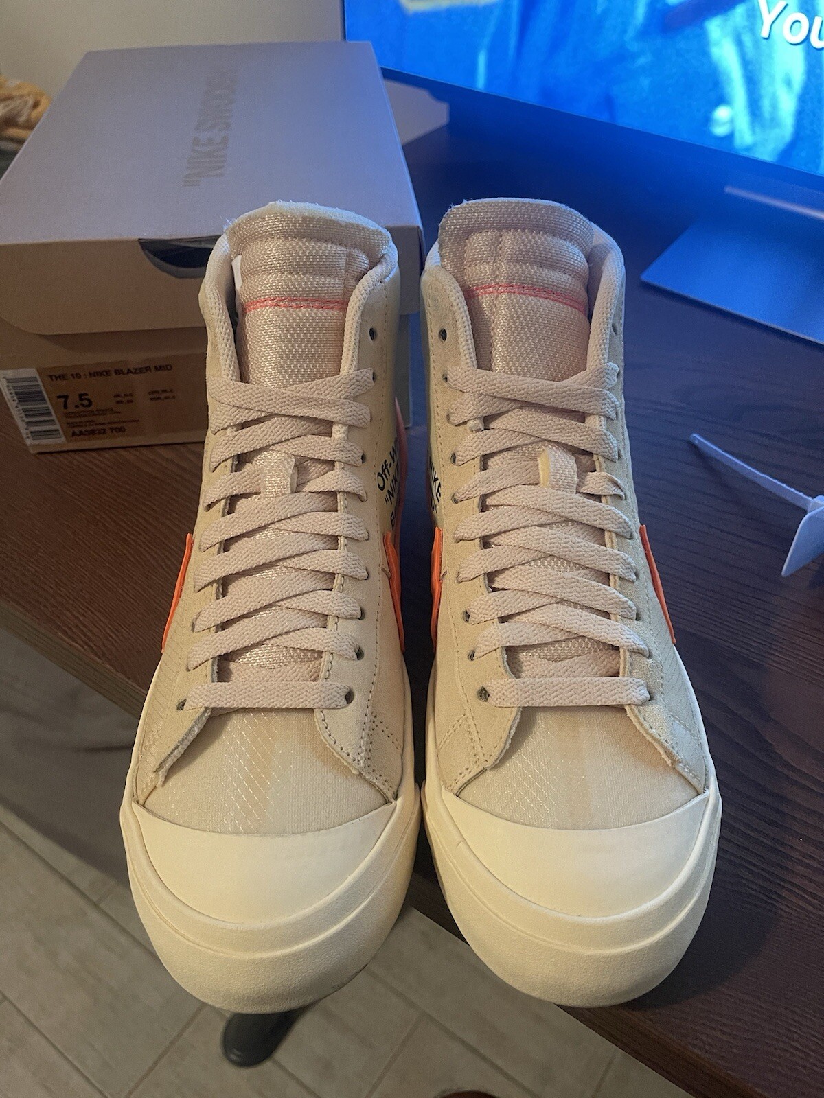 OFF WHITE X NIKE Blazer Nike Off White taglia 7 5 mid all hallows sveve *INDOSSATO UNA VOLTA*