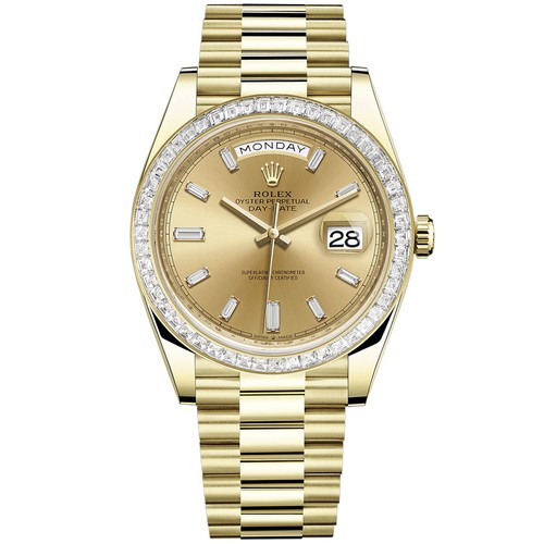 Rolex Day-Date 40 228398TBR, President Bracelet, Champagne Diamond Dial, Yell...