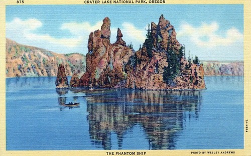 The Phantom Ship - Parque Nacional Crater Lake, Oregon - litografía sin publicar - Imagen 2 de 3