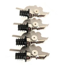 4 Stainless Steel Silver Perfect Pour Spouts with heavy flap Gravity Closer 