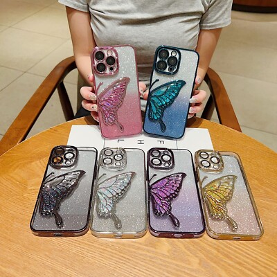 Funda Ultrafina Transparente Para IPhone 17 Pro, TPU Flexible, Antigolpes Y Antiarañazos, Diseño De Flor De Mariposa