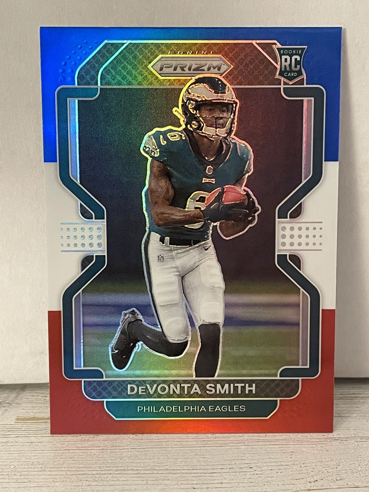 2021 Panini Prizm - Rookie Red White & Blue Prizm #335 Devonta Smith (RC)