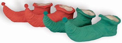 Elf Shoes  Fairy  Grinch  Rubber  PVC  Costume Accessory  Adult Red Green