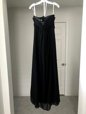 David s Bridal Black Dress Beaded A Line Size 10