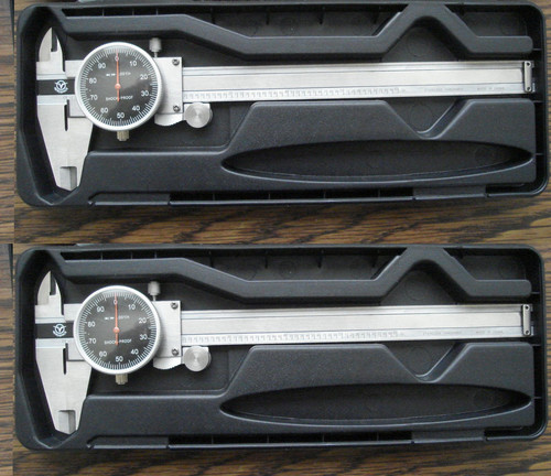 2pc NEW BLACK FACE 0-6" STAINLEES STEEL DIAL CALIPERS