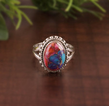 Pink Oyster Turquoise Gemstone 925Sterling Silver Beautiful Ring All Size SR2073