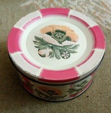 Vintage Mackintosh's QUALITY STREET Confectionary TIN Antique can Flowers Pink