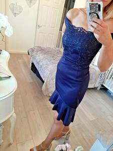 lipsy navy bardot dress