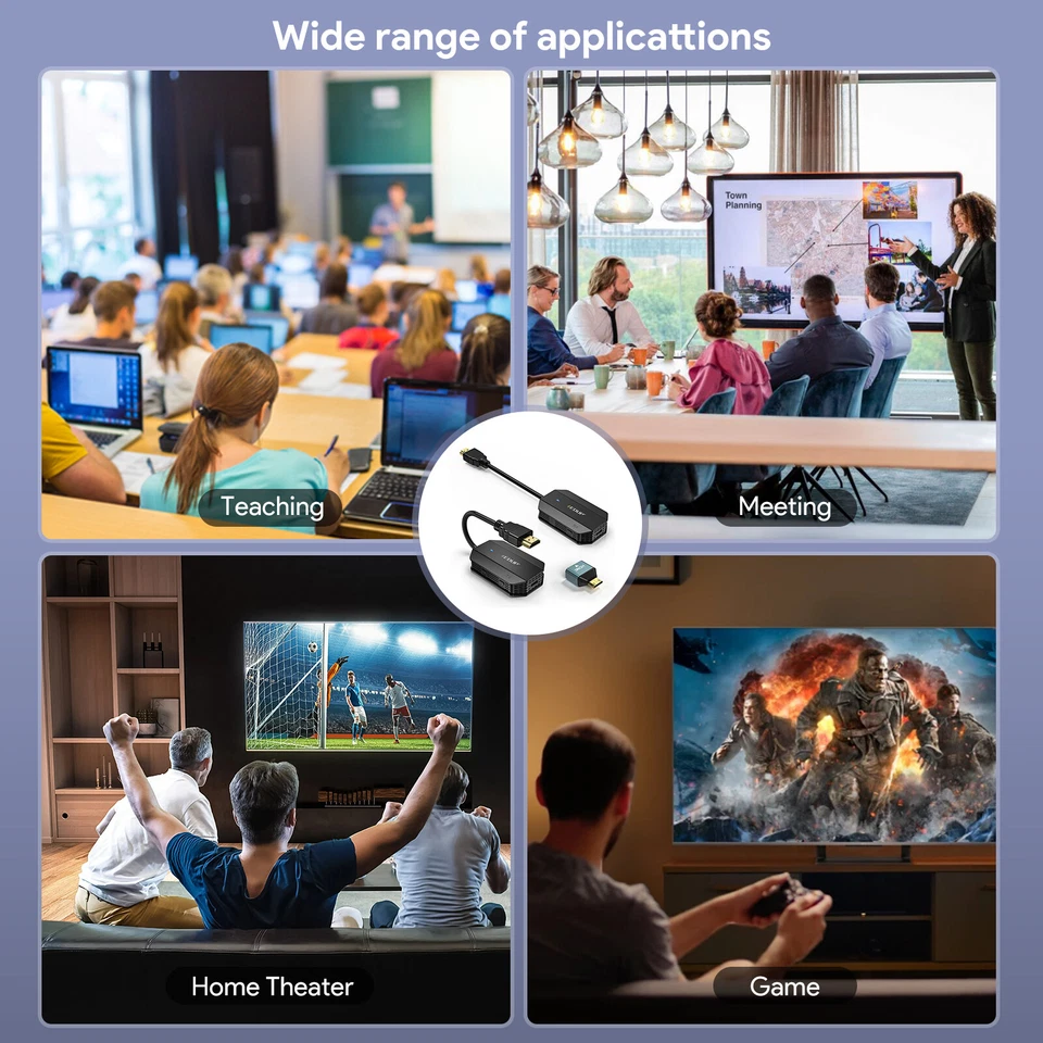 HDMI Extender Wireless Transmitter Receiver PC Phone Projector 1080P Video Cast - Image 3 of 4