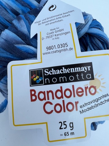 COLOR BANDOLERO de SCHACHENMAYR NOMOTTA: Hilo de cinta azul mediano, negro: lote de 10 - Imagen 5 de 6