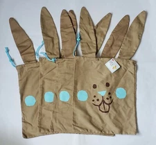 4x Animal Design Drawstring Canvas Gift Sack Brown 11"L×13"H, New w/ Tag! B17