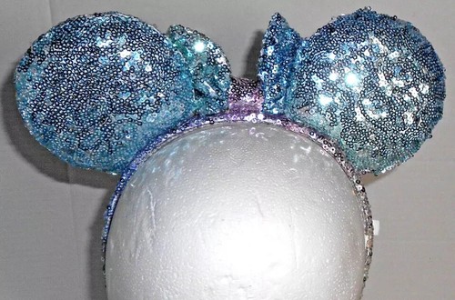 Diadema con lazo verde, azul, púrpura con lentejuelas Disney para niñas nueva sin etiquetas - Imagen 2 de 2
