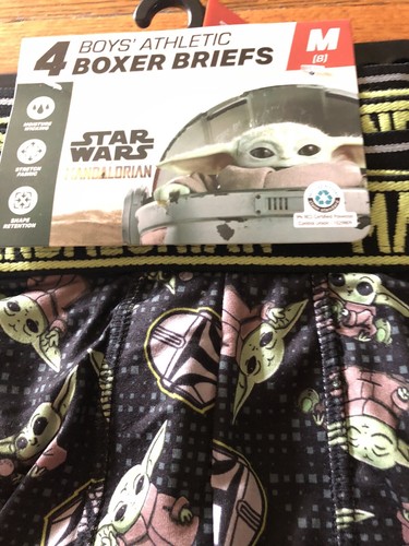 Star Wars The Mandalorian Boys Size 8 Medium Boxer Briefs 4 Pair Pack Underwear - Picture 6 of 7