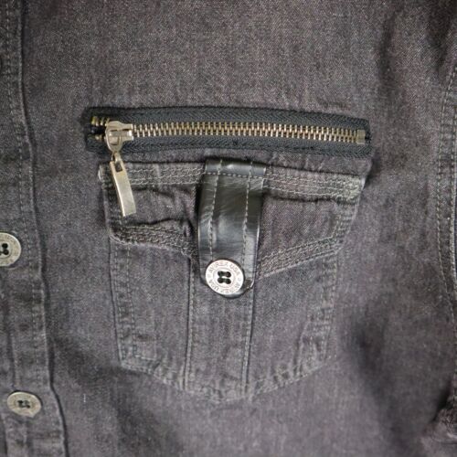 Avirex Denim Jacket 90s Y2K Faded Black Adult XL 24x28 - Picture 3 of 10