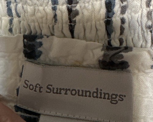 Soft Surroundings M Maxi Dress Tie Dye Striped Spaghetti Straps Smocked Bodice - Picture 3 of 5