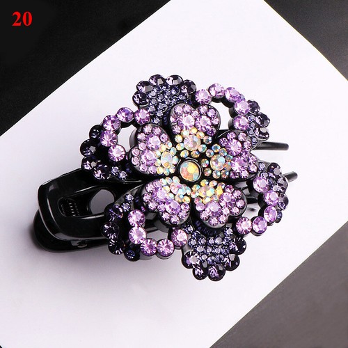 Large Alligator Clips Crystal Rhinestone Flower Hair Claw Clamp Hairpin Women ⁿ - Picture 32 of 36